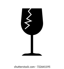 Broken wine glass vector icon.