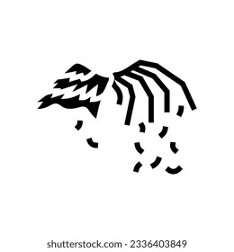 broken wings sad mood glyph icon vector. broken wings sad mood sign. isolated symbol illustration