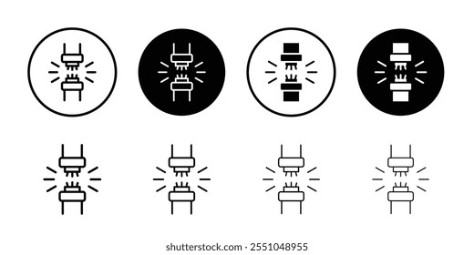 Broken Wire Icon icon Black and white outline vector