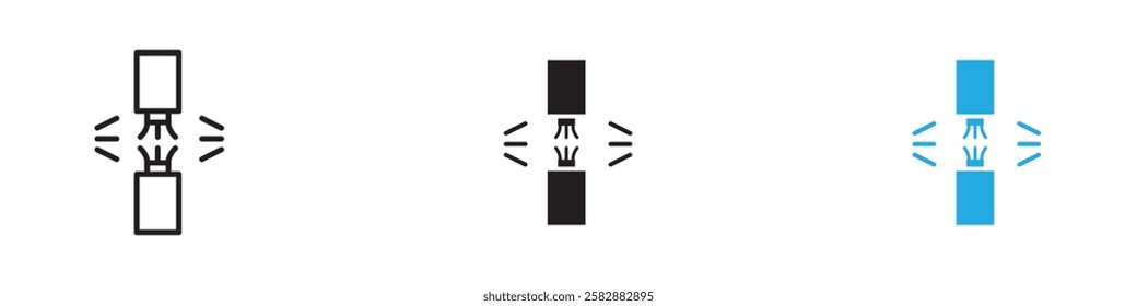 Broken Wire Icon icon black white vector outline