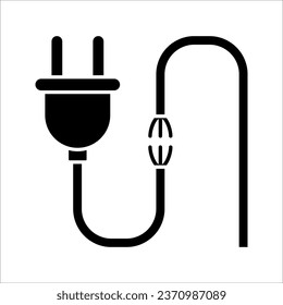Broken Wire Icon. Line Art Style Design vector illustration on white background