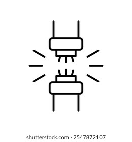 Broken Wire Icon icon logo sign set vector outline