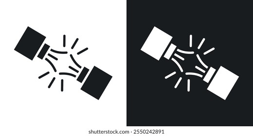 Paquete de iconos de Broken Wire en color negro. paquete de iconos en color negro.