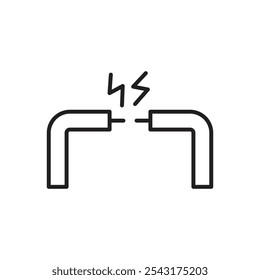 Icono de alambre roto. icono de vector simple. icono. icono de vector simple.