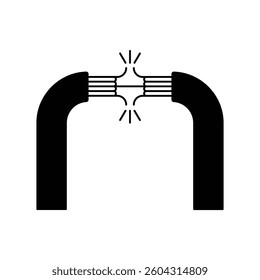 broken wire icon with white background vector stock illustration