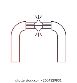 broken wire icon with white background vector stock illustration