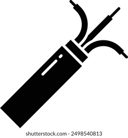 Broken Wire solid glyph vector illustration