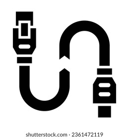 Icono De Glifo De Vector De Cable Roto Para Uso Personal Y Comercial.
