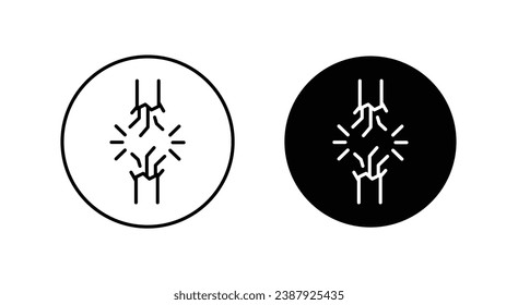 Broken Wire vector icon set. vector illustration