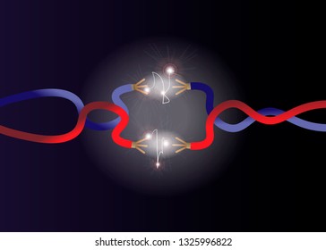 broken wires. the sparks between two white wires
