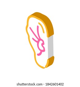 broken wrestler boxer ear isometric icon vector. broken wrestler boxer ear sign. isolated symbol illustration