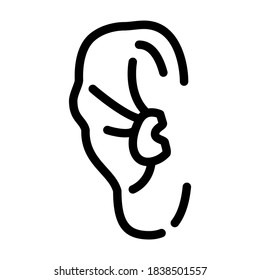 broken wrestler boxer ear line icon vector. broken wrestler boxer ear sign. isolated contour symbol black illustration