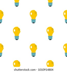 Broken yellow lightbulb pattern seamless flat style for web vector illustration