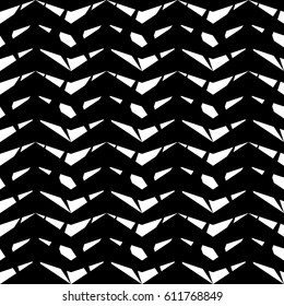 Broken zigzag lines. Distressed jagged stripes. Seamless surface pattern design with triangular waves ornament. Repeated chevrons wallpaper. Digital paper for page fills, web designing, textile print.