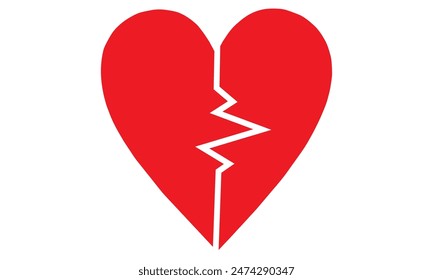 BrokenHeart Icon Concept Silhouette. Vektorillustration.