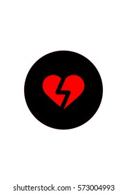 Broken-heart icon, Vector