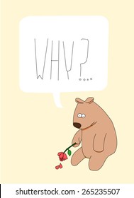 Brokenhearted Bear Stock Vector (Royalty Free) 265235507 | Shutterstock