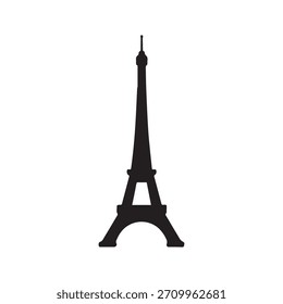 Símbolo de la torre Eiffel de línea rota que crea un diseño de fragmento mínimo