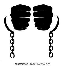  broken-off chain on hands