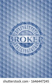 Broker blaues Zeichen mit geometrischem Muster. Vektorillustration Illustration. Detaillierte Angaben.