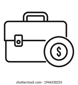 Broker briefcase icon. Outline Broker briefcase vector icon for web design isolated on white background