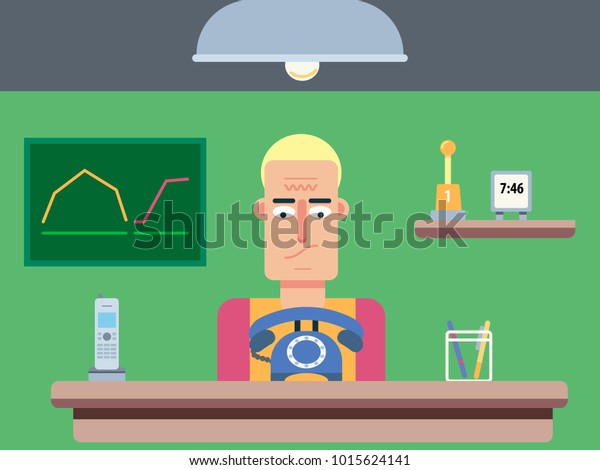 Broker Cabinet Flat Illustration Stock Vector Royalty Free