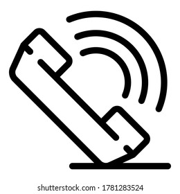 Icono de llamada de agente. Icono de vector de llamada de esquema para diseño web aislado en fondo blanco
