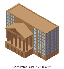 Broker courthouse icon. Isometric of broker courthouse vector icon for web design isolated on white background