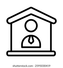 Broker icon illustration in line style. Perfect for website mobile app presentation. Suitable for any user interface and user experience