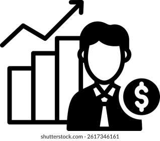 Broker Icon Mixed Vector Illustration