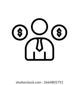 Broker Icon Outline Vector Illustration