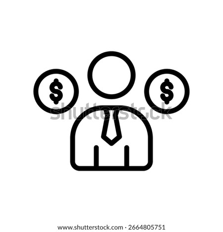 Broker Icon Outline Vector Illustration