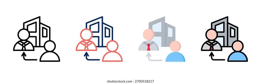 Conjunto de iconos de agente colección de estilos múltiples