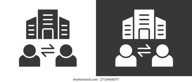 Broker Icon Set Colección De Vector Aislado En Blanco Y Negro
