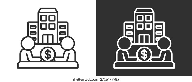 Broker Icon Set Colección De Vector Aislado En Blanco Y Negro
