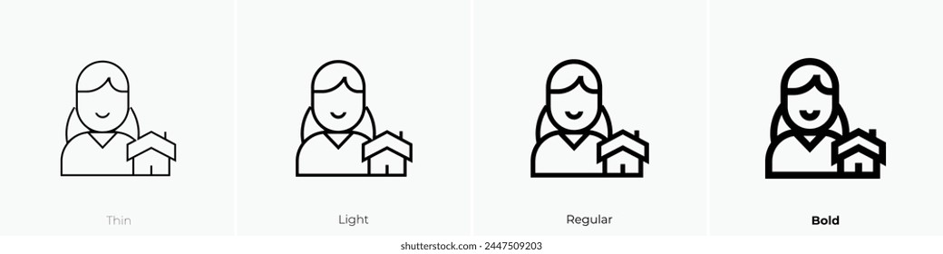 broker icon. Thin, Light Regular And Bold style design isolated on white background