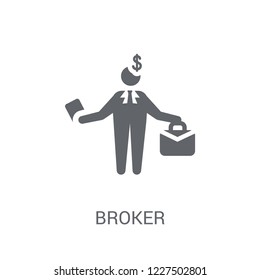 Broker icon. Trendy Broker logo concept on white background from e-commerce and payment collection. Suitable for use on web apps, mobile apps and print media.