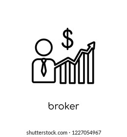 broker icon. Trendy modern flat linear vector broker icon on white background from thin line Payment collection, outline vector illustration