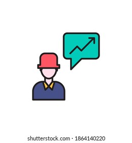 broker icon vector filled outline. isolated on white background