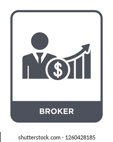 Broker Icon Vector On White Background., Broker Simple Element Illustration