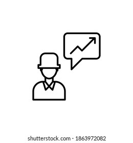 broker icon vector outline design. isolated on white background