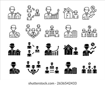 Broker icon vector set illustration