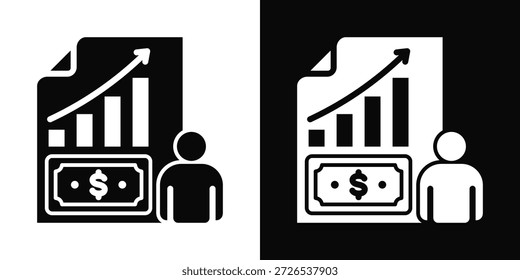 Ícone Do Broker Estilo De Plano De Fundo Branco E Preto