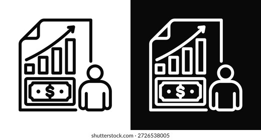 Ícone Do Broker Estilo De Plano De Fundo Branco E Preto