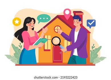 The broker is introducing the rental house to the client