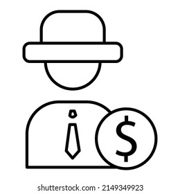 Broker line art icon with white background