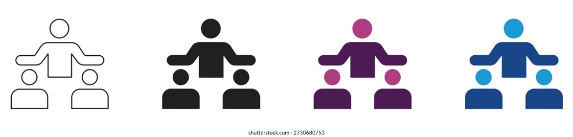 Ícone isolado de agente, mediador e corretor, conceito de negócios. Ilustração vetorial.