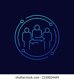 broker or mediator icon, linear design