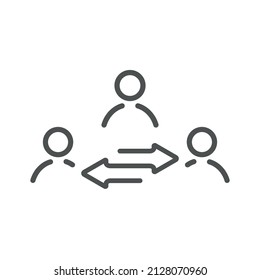 Broker Or Mediator Line Icon On White