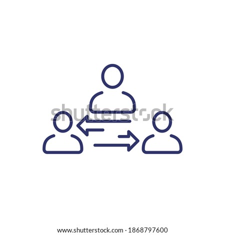 broker or mediator line icon on white